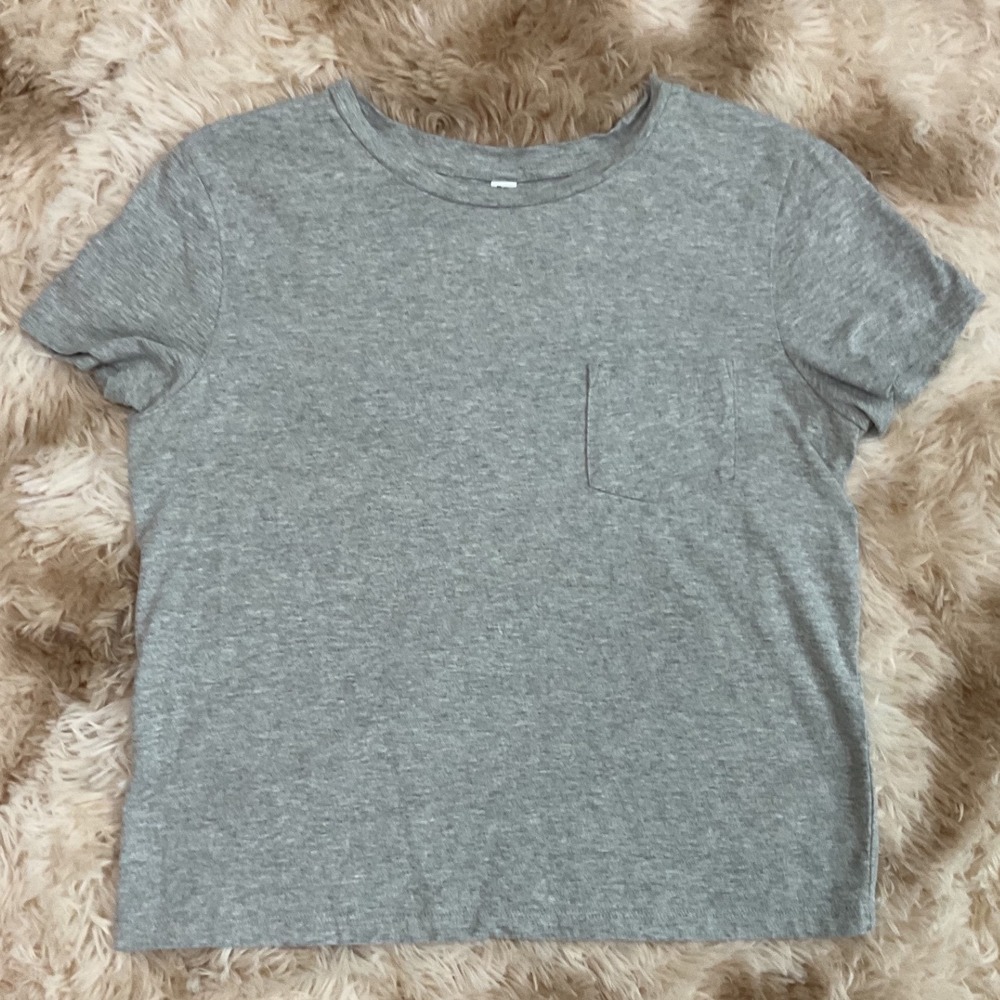 BP. Nordstrom Womens Gray Heathered Cotton Short Sleeve Pocket T-Shirt Size M